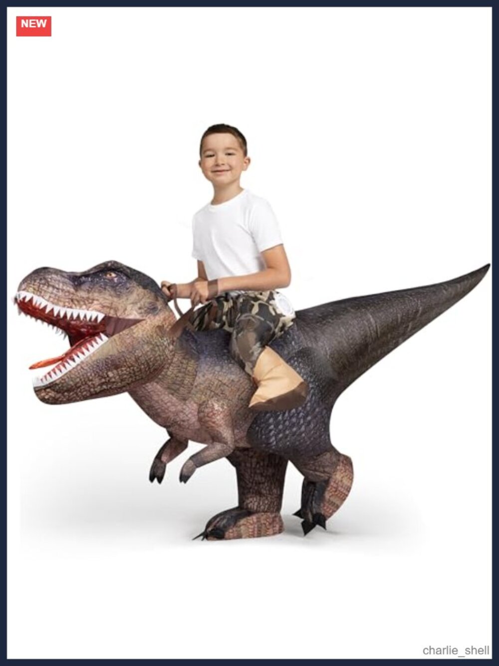 Inflatable Dinosaur Costume Kids Ride-On T-Rex Halloween Blow Up Suit